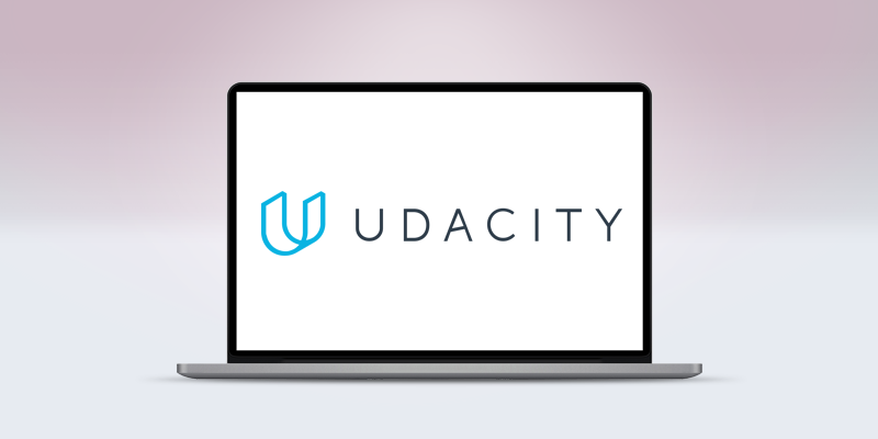 Logo d'Udacity sur un écran d'ordinateur portable