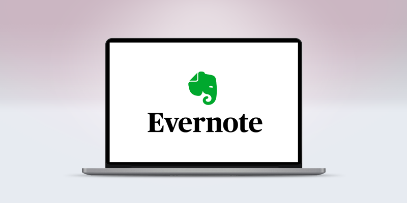Logo d'Evernote sur un écran d'ordinateur portable